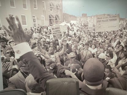 Image on the wall of the Sandtown Conference Room at The Baltimore Sun. (Tricia Bishop/Baltimore Sun staff)