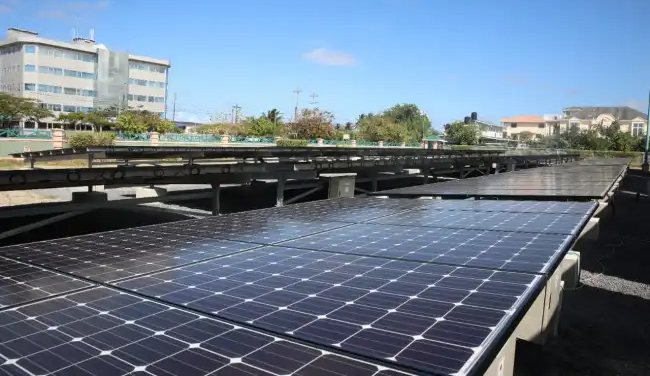Solar panels at CARICOM Headquarters, Liliendaal, Georgetown