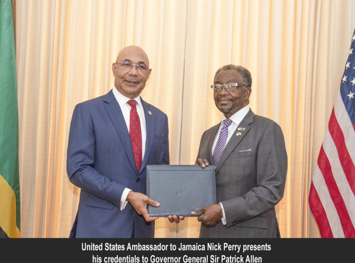 JAMAICA | New US Ambassador to Jamaica  Nick Perry presented credentials to GG on Friday