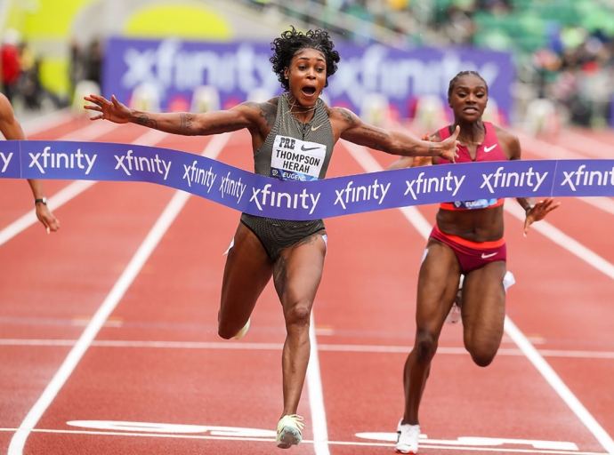 JAMAICA'S  Thompson-Herah and Fraser-Pryce win at Prefontaine Classic