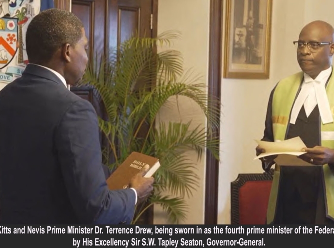 ST.KITTS-NEVIS | Prime Minister Dr. Terrence Drew Sworn in, To name Cabinet shortly