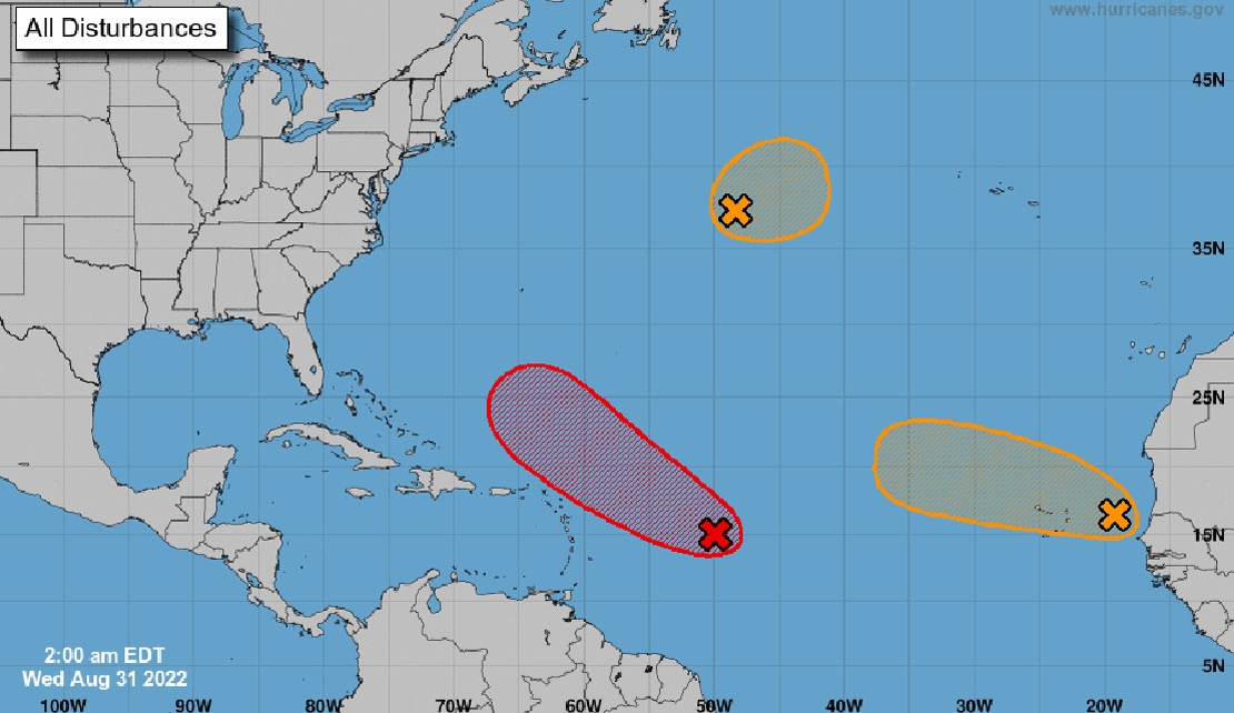 WEATHER | Three disturbances form in the Atlantic producing heavy showers