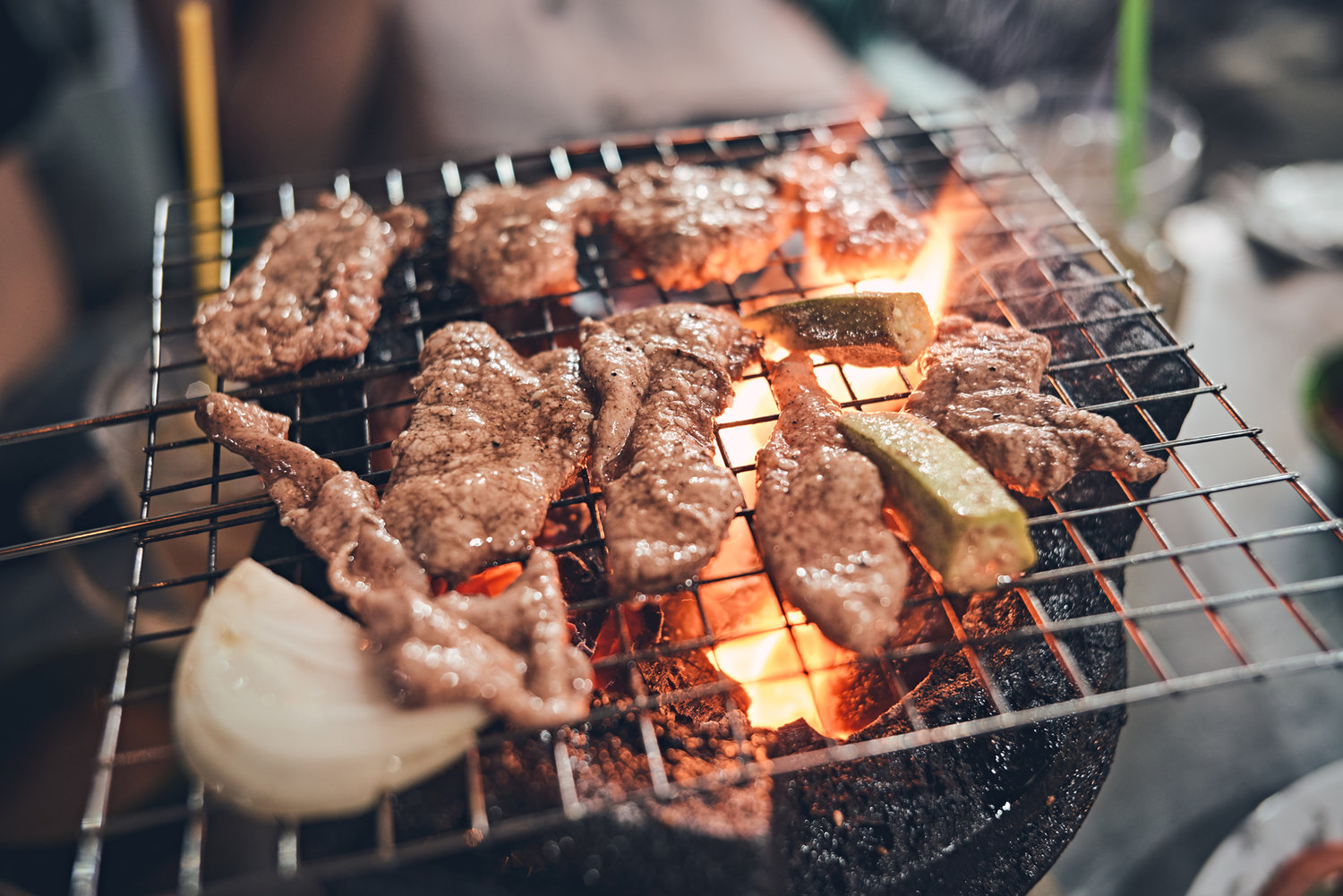 deliciously grilled goat meat Haitian style