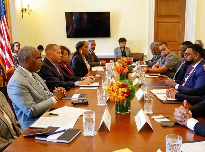 GUYANA | House Democratic Leader Hakeem Jeffries hosts Guyana's President Irfaan Ali on Capitol Hill