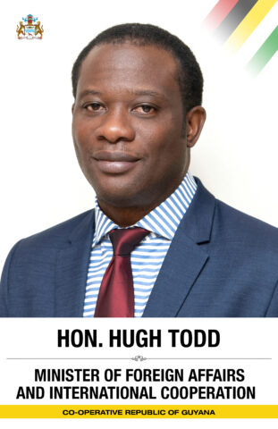 Minister of Foreign Affairs and International Cooperation Hugh Todd 