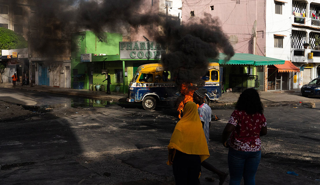 SENEGAL Elections Postponed, fiery protests ensues, Demonstrators clash with police