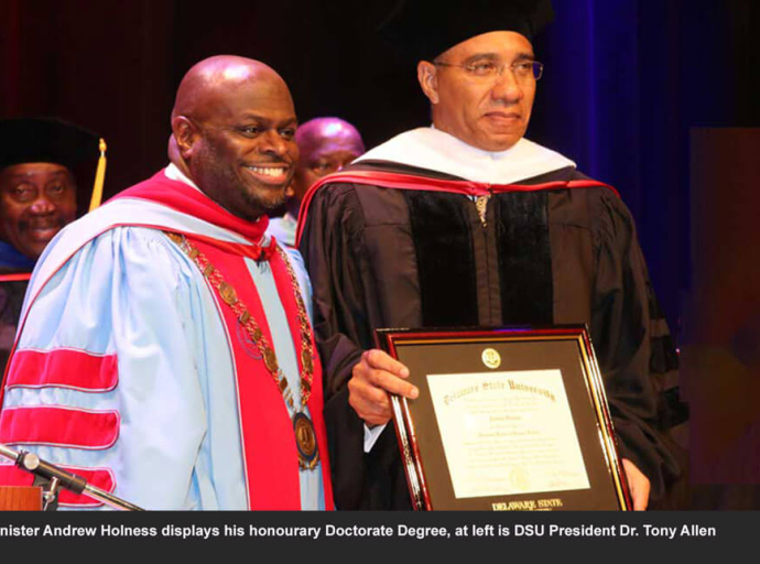 JAMAICA | Prime Minister Andrew Holness Receives Honorary Doctorate from Delaware State University