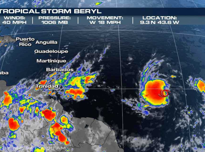 WEATHER | Tropical Storm Beryl targets Winward Islands - Barbados battens down