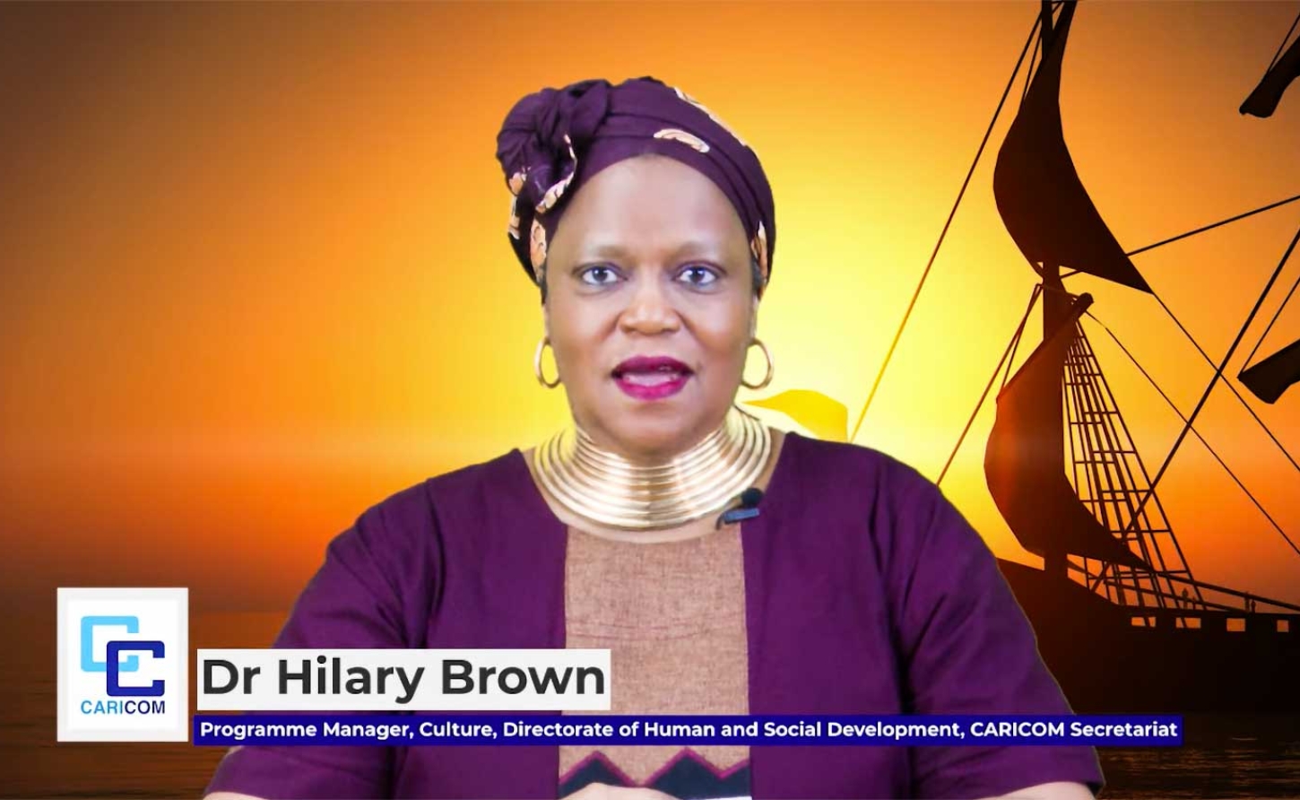 Dr. Hillary Brown, Programme Manager for Culture &amp; Community Development at the CARICOM Secretariat.