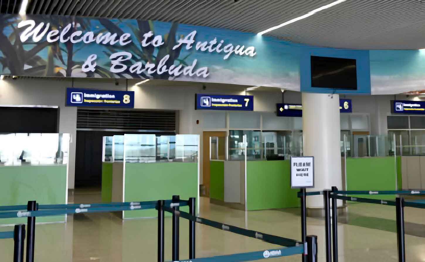 Immigration Hall at the VC Bird Airport in Antigua and barbuda