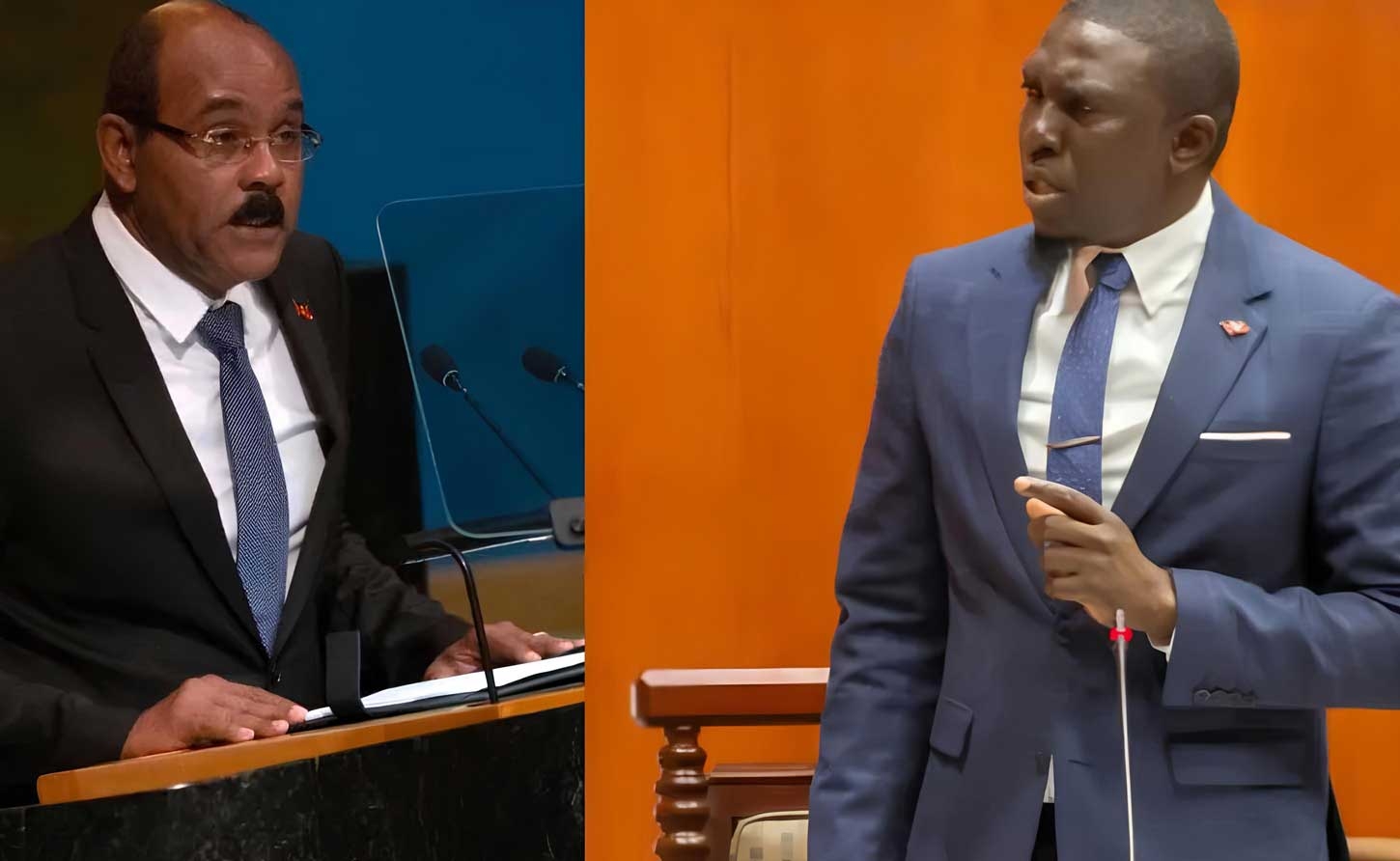 Prime Minister Gaston Browne and Opposition Leader, UPP Political Leader Jamale Pringle