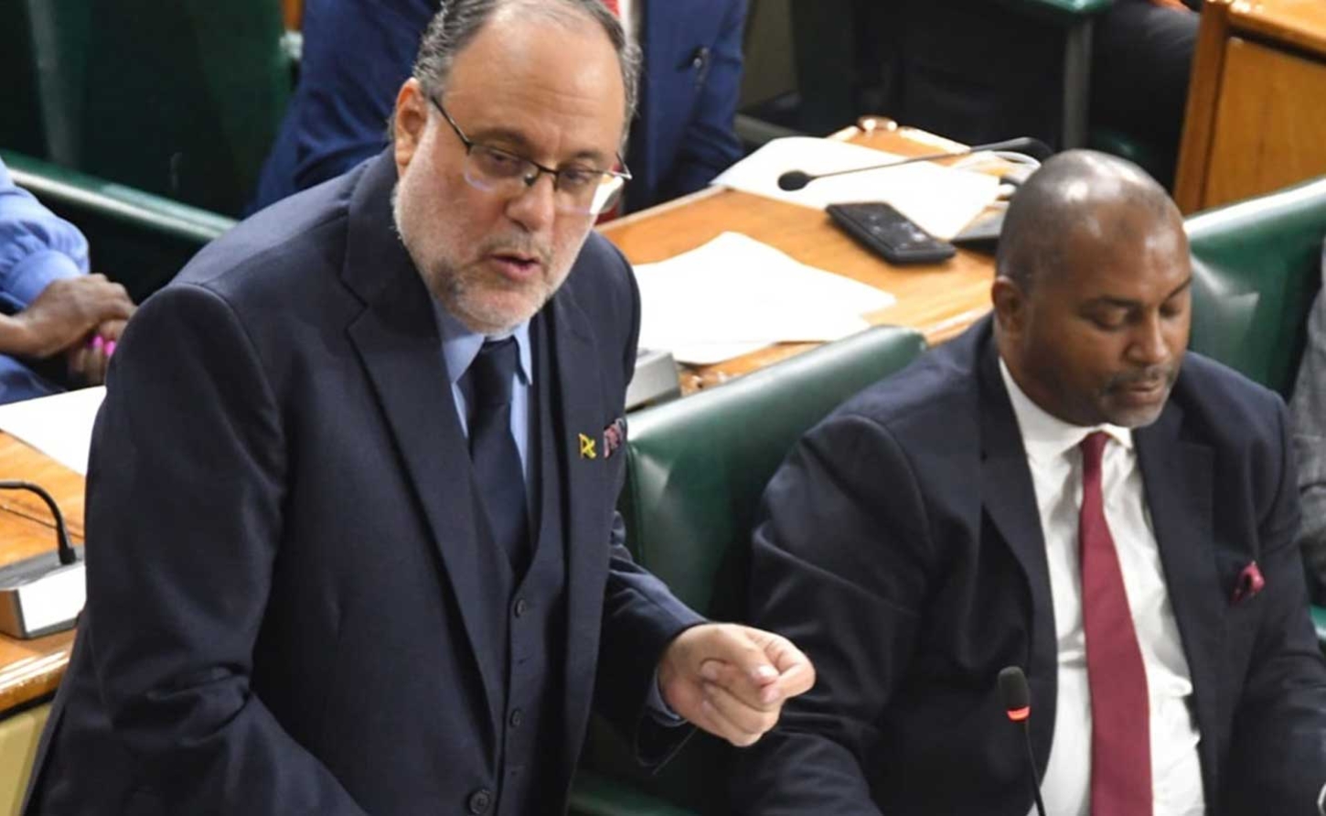 Opposition Leader Mark Golding making his contribution to the Budget Debate in the House of Representatives on March 18.