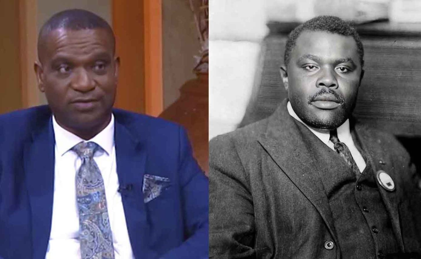 President of the Mico University College Dr. Asburn Pinnock and The Rt. Hon. Marcus Garvey, National Hero.