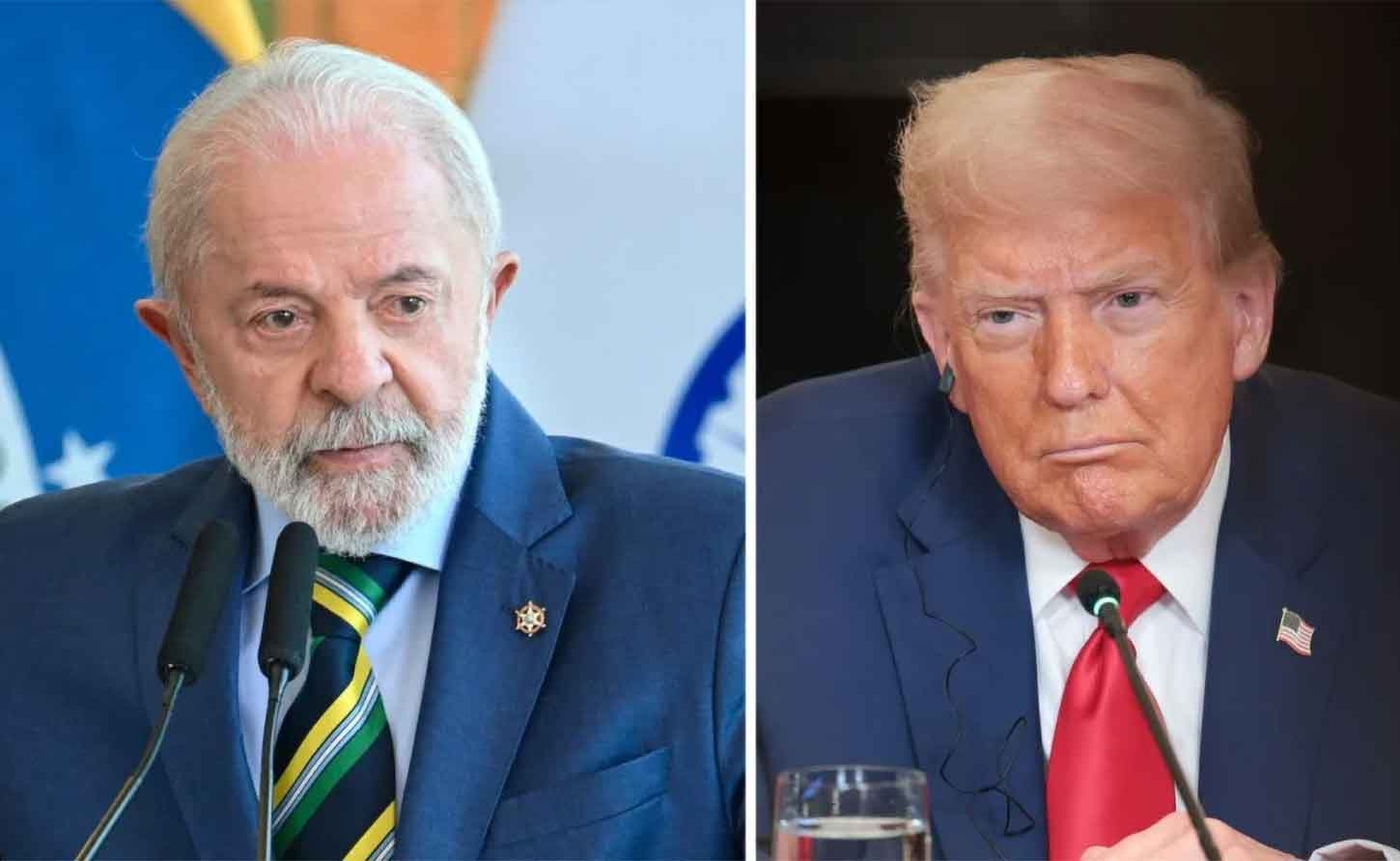 Brazilian President Luiz Inácio Lula da Silva and Donald Trump of the U.S. who announced a 50% tariff hike on Brazilian imports, effective August 1, 2025.