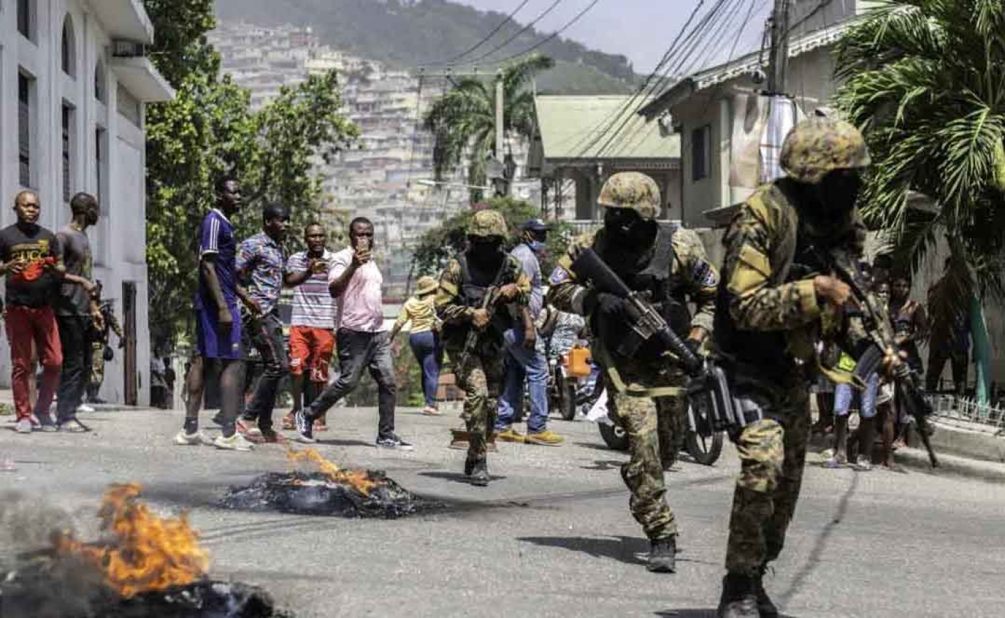 Kenyan Troops in  Port-Au-Prince, Haiti