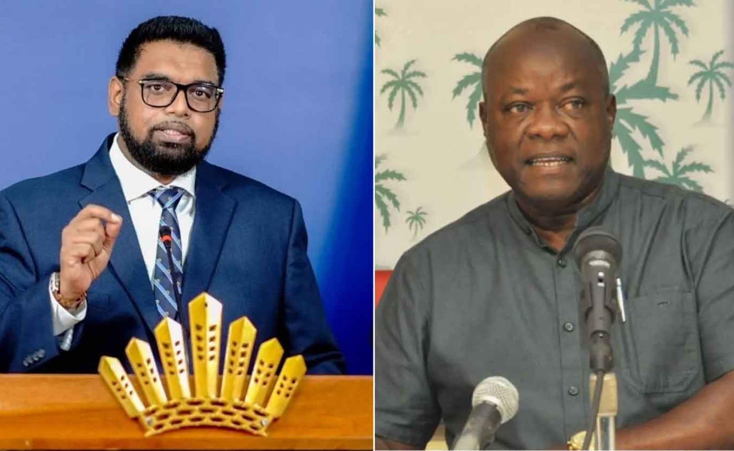 President Irfaan Ali of the Peoples Progressive Party and Aubrey Norton of the People's National Congress Reform Party.