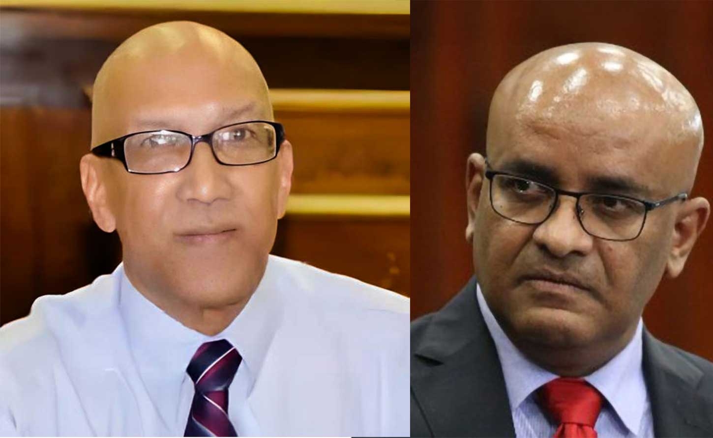 Former Guyana Gold Board Chairman GHK Lall and Vice President Bharrat Jagdeo
