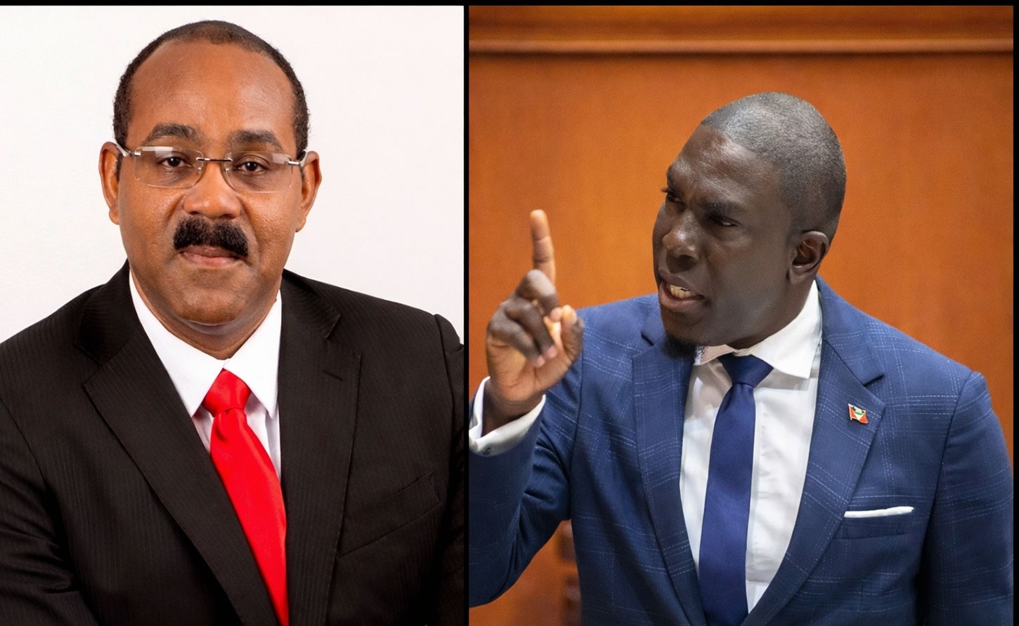 Prime Minister Gaston Browne and Opposition Leader Jamale Pringle