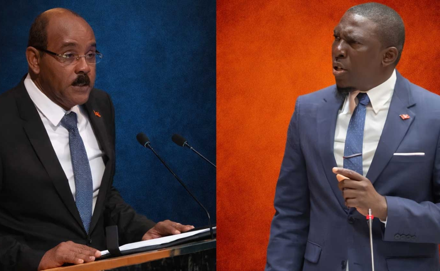 Prime Minister Gaston Browne and Opposition Leader Jamale Pringle