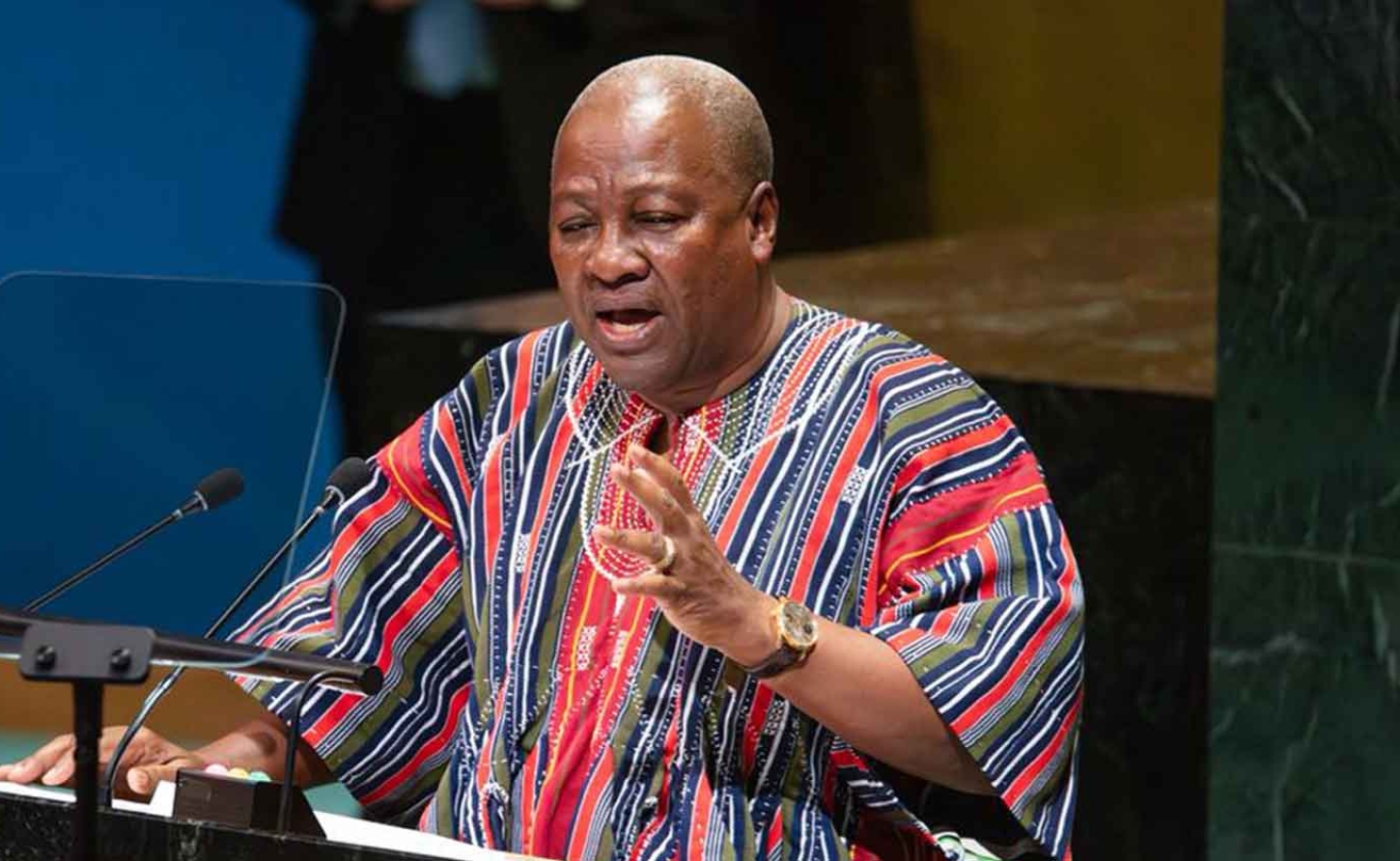 President John Dramani Mahama addressing world leaders at the 80th United Nations General Assembly in New York.