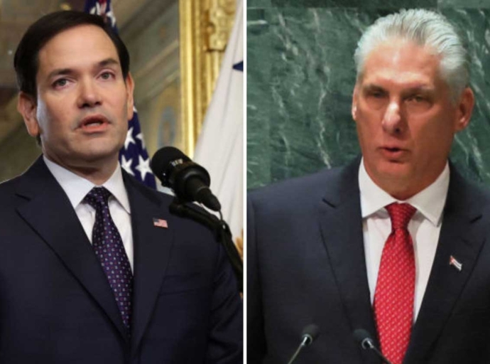 US Secretary of State Marco Rubio and Cuban President Miguel Díaz-Canel