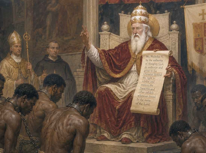 Pope Nicholas V, born Tommaso Parentucelli, was head of the Catholic Church and ruler of the Papal States from 6 March 1447 until his death in March 1455.