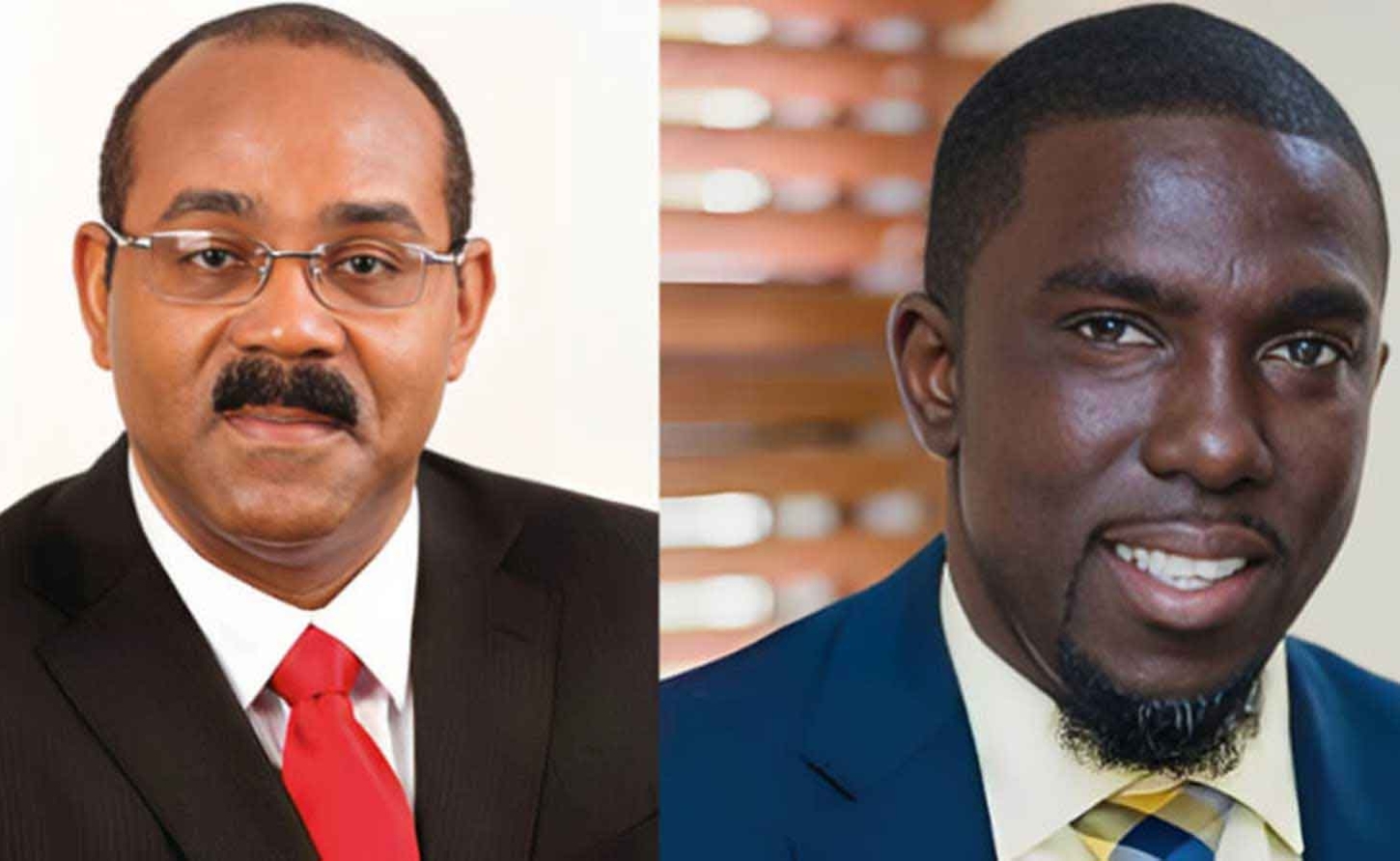Prime Minister Gaston Browne and Opposition Leader Jamale Pringle, leader of the United Progressive Party