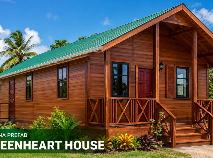 A sample of prefab greenheart houses from Guyana