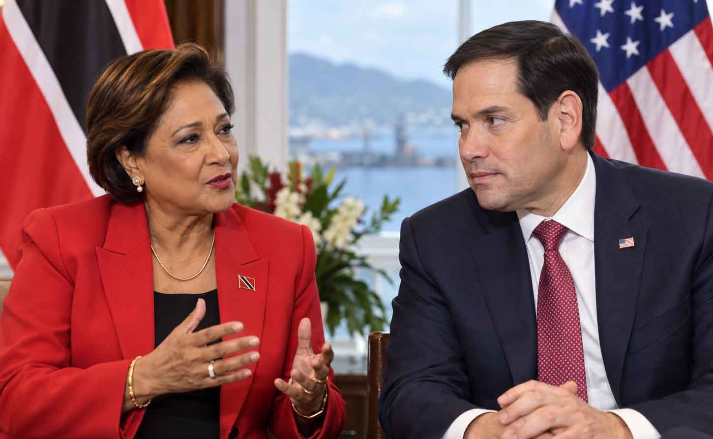 T&amp;T Prime Minister Kamla Persad Bissessar and US Secretary of State Marco Rubio.