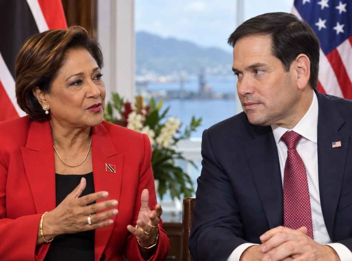 T&amp;T Prime Minister Kamla Persad Bissessar and US Secretary of State Marco Rubio.