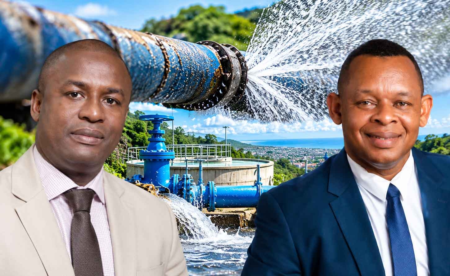 From left: Opposition spokesman on water, Ian Hayles and the Acring President of the National Water Commission, Kevin Kerr.