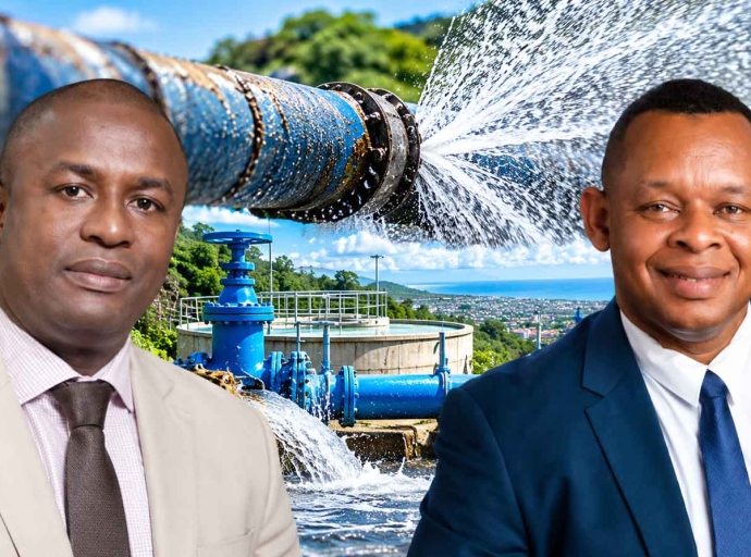 From left: Opposition spokesman on water, Ian Hayles and the Acring President of the National Water Commission, Kevin Kerr.
