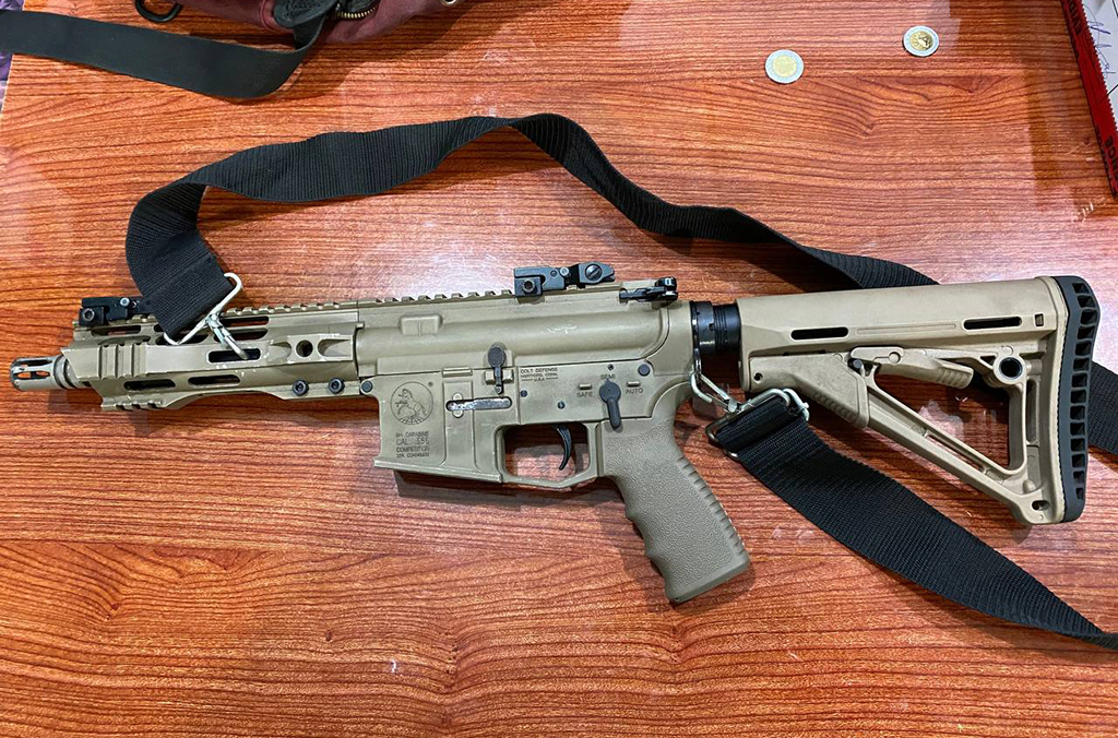 In Belize officers seized a fully operational copycat M4 assault rifle