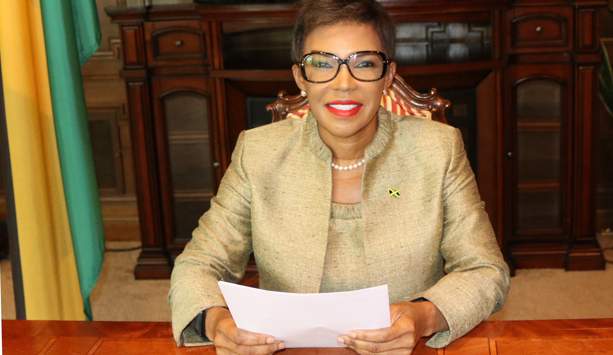 Jamaica's Ambassador to the United States, Her Excellency Audrey Marks, delivers remarks at the panel discussion hosted by the Latin American  Center, Atlantic Council on the Contribution of Jamaican/Caribbean Diaspora to US- Caribbean ties on Wednesday June 29th, 2022. (Photo Derrick Scott)