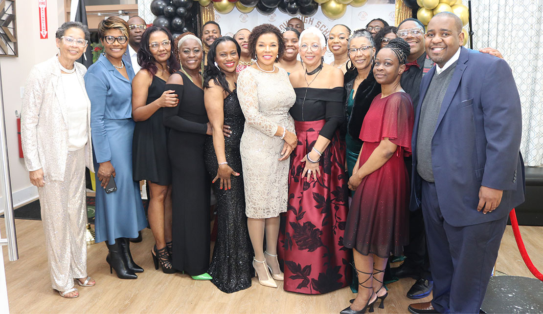 Jamaica’s Ambassador to the United States, Her Excellency Audrey Marks (centre) shares a light moment with past students of the Delaware Chapter of the Anchovy High School Alumni Association. Sharing in the moment are UJAA Past President, Lesleyann Samuels to the right of the Ambassador, and at extreme left is another UJAA  past president Karlene Largie. At extreme right, is president of the Anchovy Alumni Association Delaware Chapter Damion Smith. The function was held  at the Jamaica Cafe´Cuisine Restaurant in Middletown Delaware USA on Saturday, 9th December 2023.  (PHOTO Derrick Scott).