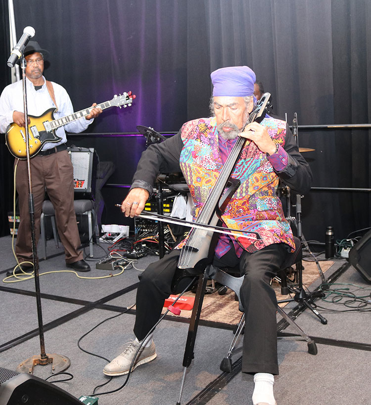 Reggae Ambassador, Stephen (Cat) Coore plays the Cello, giving a commanding performance in his rendition of Bob Marley’s “Redemption Song" at the 30th Caribbean-American Heritage Awards held at the JW Marriott Hotel in Washington DC, on November 18, 2023.