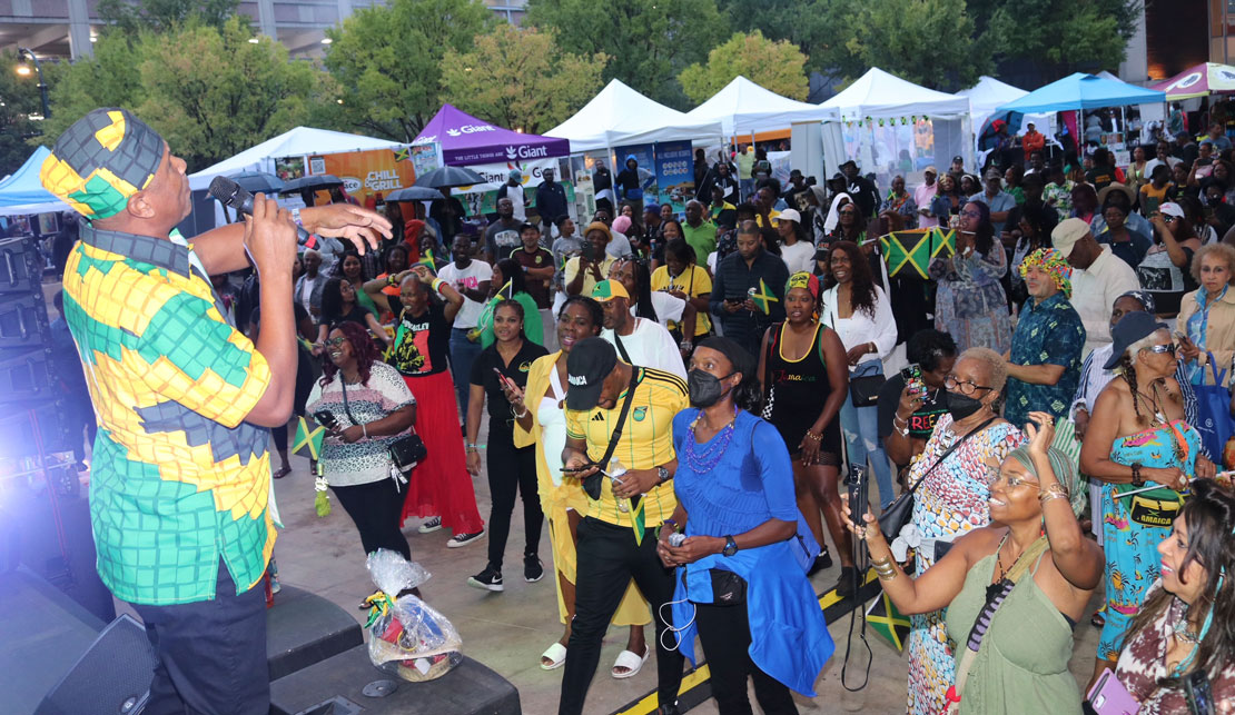 Jamaica's two-time festival winner Roy Rayon delivers a commanding performance at Jamaica Fest on Sunday September 17 2023 at Veterans Plaza in downtown Silver Spring, Maryland. Photo Derrick Scott.