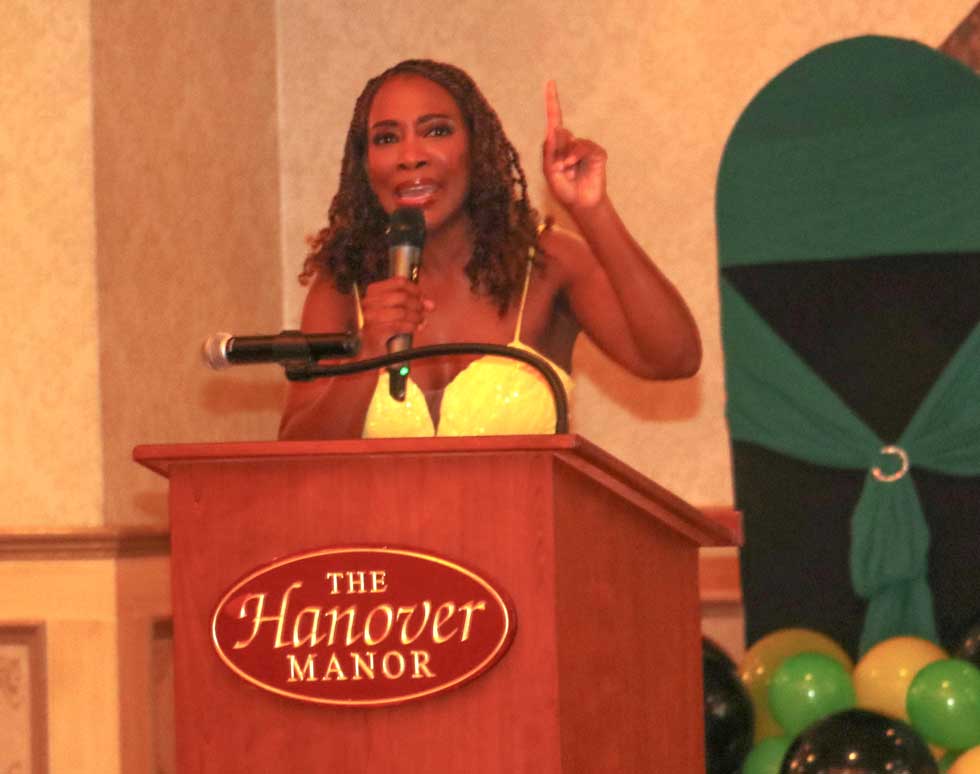 Dr. Karren Dunkley delivers the keynote address at the JON Annual Awards of Excellence and Independence Gala on July 19 at the Hanover Manor in East Hanover, New Jersey| Derrick Scott Photo.