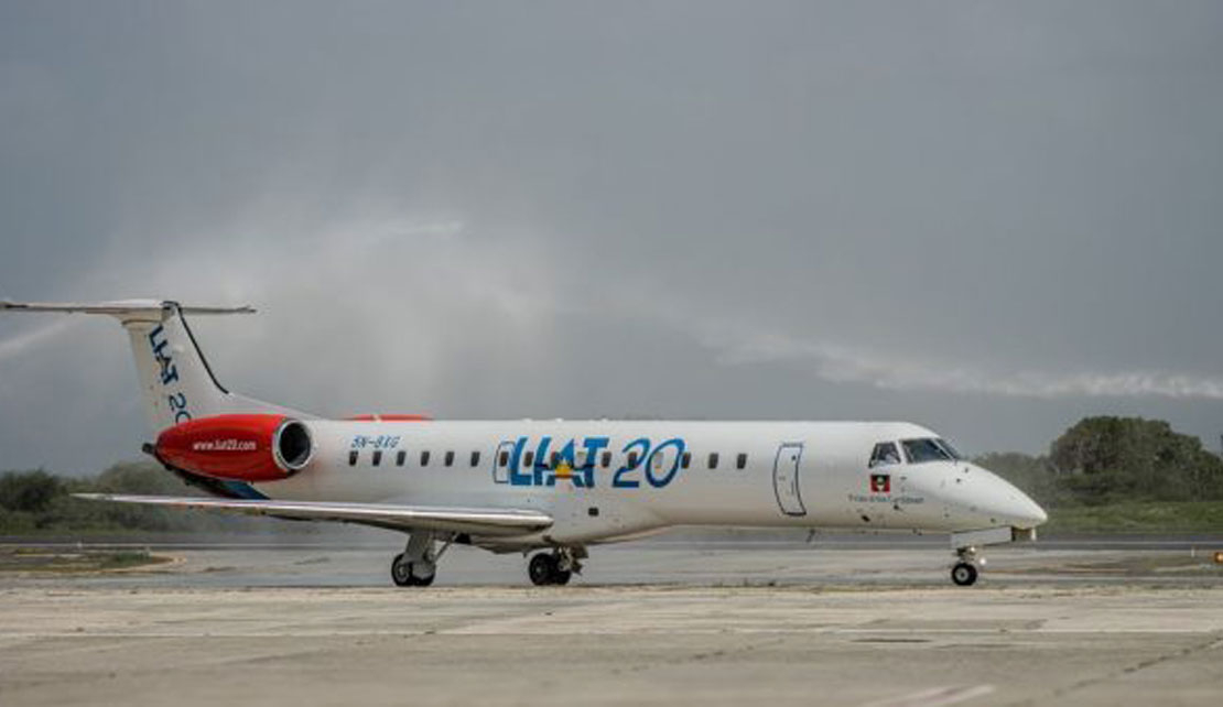 One of the aircraft of the new LIAT 2020 airline headquarted in Antigua