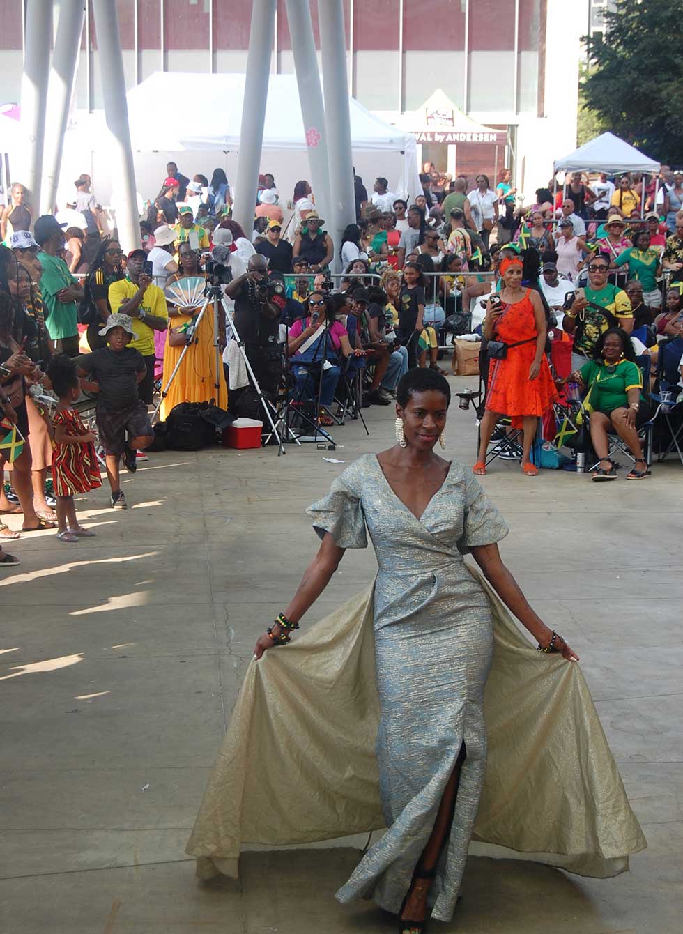 Jamaica born model Marvett Nelson showcase gorgeous gone during the fashion show segment at JAMAICA FEST, Veteran’s Plaza in Silver Spring, Maryland. ( Photo Derrick Scott)