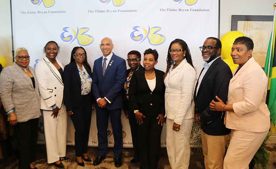Jamaica’s Ambassador to the United States, Major General (Ret’d) Antony Anderson (centre), poses with a group of Jamaican employees of Delta Air Lines at the Elaine Bryan Foundation Inspirational Luncheon at the Buckhead Club in Atlanta on Sunday, May 3, 2026.