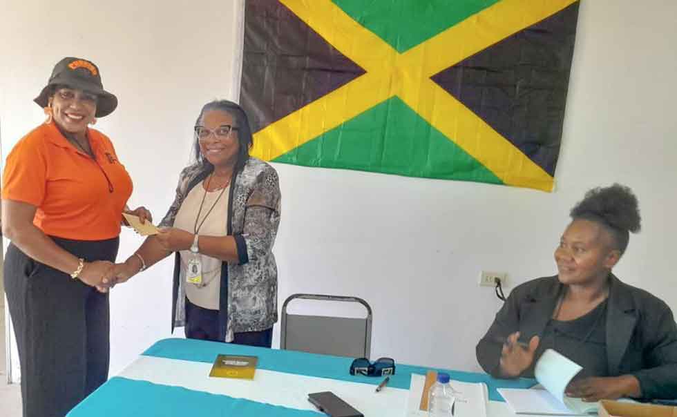 The People's National Party MP Candidate for Eastern Hanover, Andrea Purkiss, being nominated in Sandy Bay Hanover.
