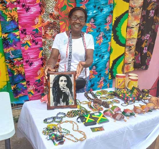 Vendor on the Catadupa Heritage and Eco Tours, Pauline Graham, shows off her wares during the launch of the tours in the community, recently. 