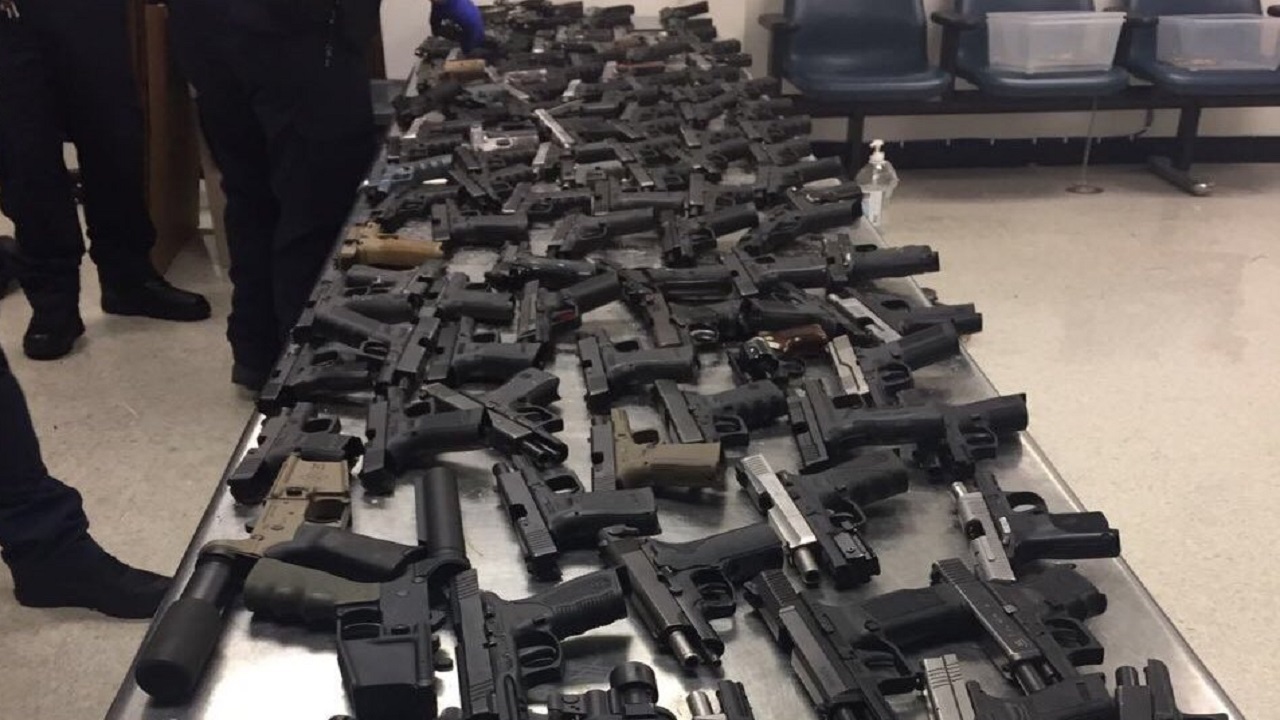 100 guns destined for Jamaica seized by Customs in the US