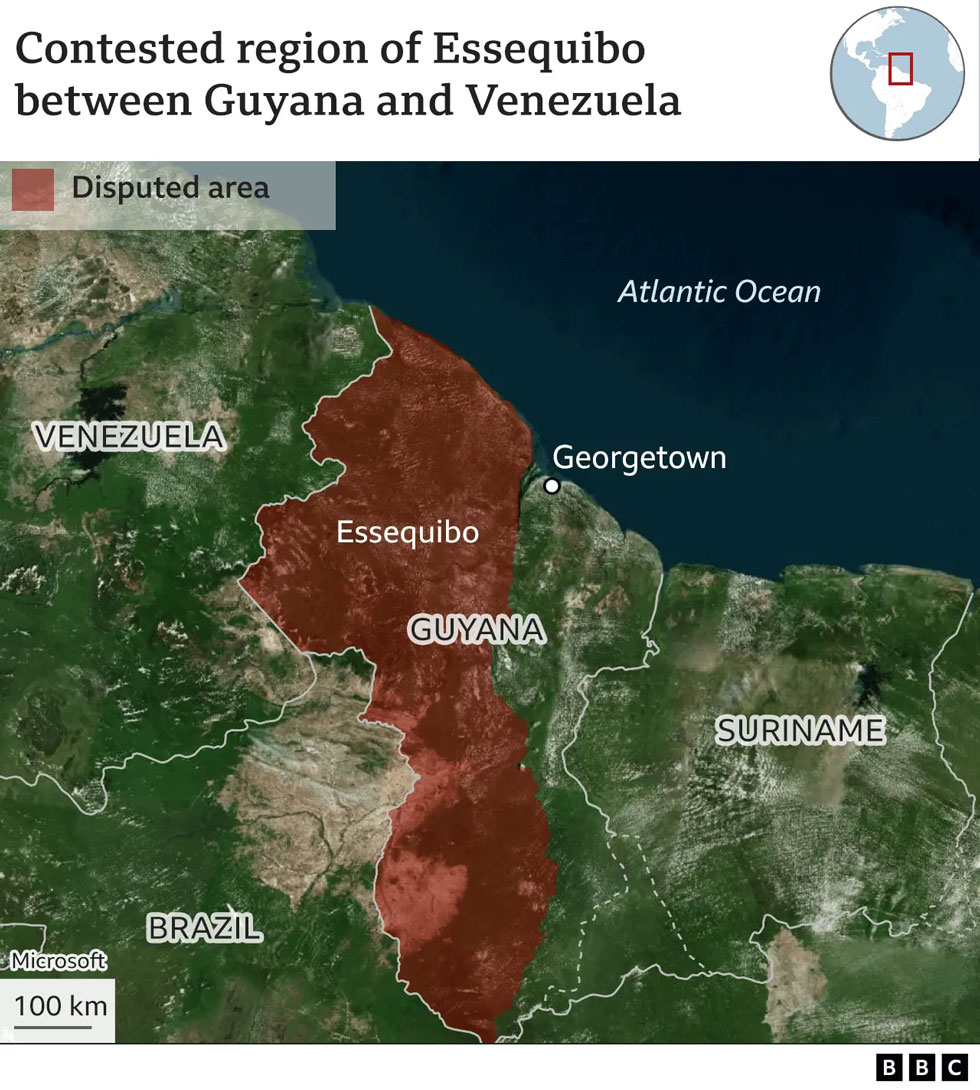 The disputed Essequibo region of Guyana that has virtually been annexed by Venezuela's Nicolas Maduro.