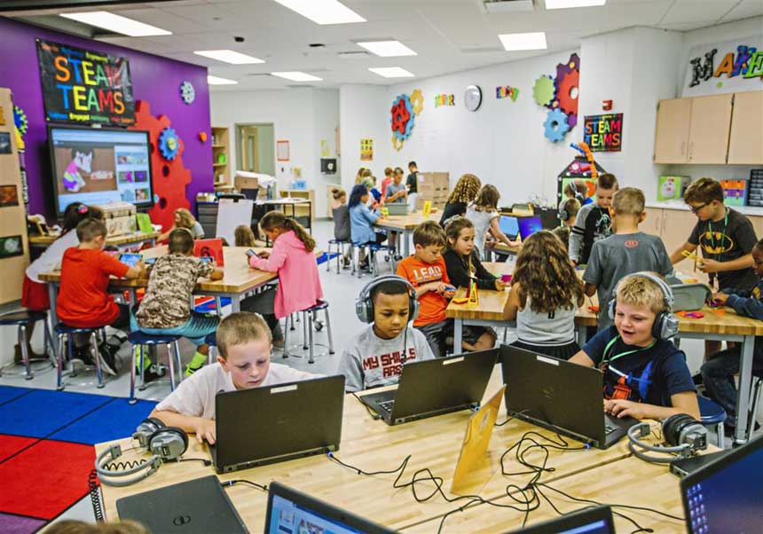 State of the art classroom in the Montour School District in Pittsburg 