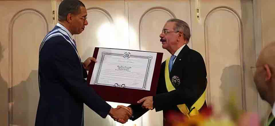 Prime Minister Holness bestowed on President of the Dominican Republic, Danilo Medina, the Order of Excellence, the highest honour that can be conferred upon a foreigner. This was considered by a regional ally, as "an appalling embarrassment to the regional family and an "act of infamy" by the Jamaican Government."