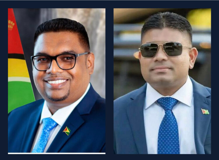 L-R President Irfaan Ali and Leader of the Opposition Azruddin Mohamed