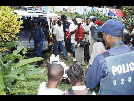 The scene at a recent murder in Jamaica. (Jamaica Star image)