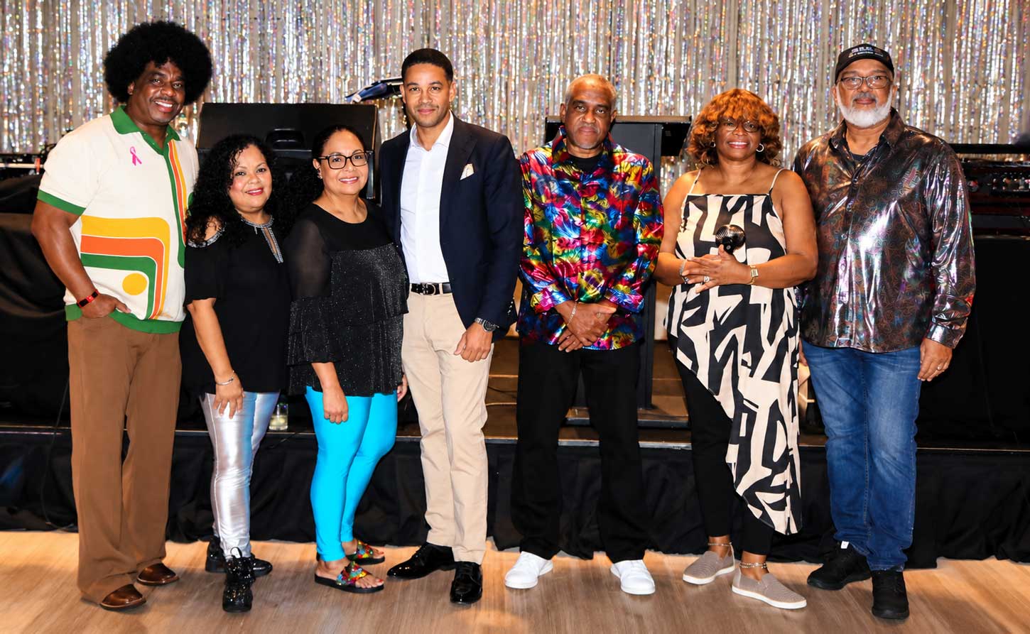 The Executive of JCJ: From left Dr. Joseph Dove, Mrs. Sophia Hew-Taylor, Avonne Hew - Secretary, Cohen Medwinter; Treasurer Orlando King; Vice President Lamoy Headad and President Junior Taylor